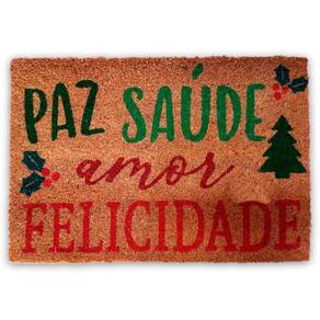 Tapete Decorativo Natalino 40X60Cm Capacho Paz Saúde Cromus
