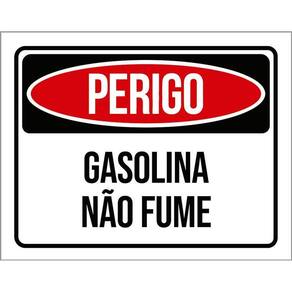 Placa De Sinalização - Perigo Gasolina Não Fume 36X46