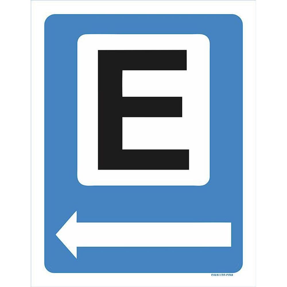 Placa De Sinalização - Estacionamento A Esquerda 36X46