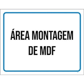 Placa Ambiente - Área Montagem De Mdf 36X46