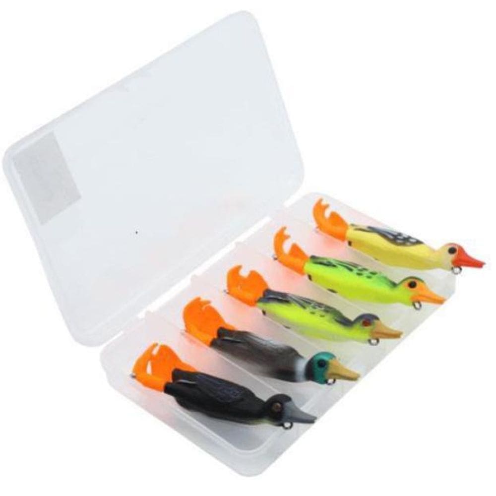 Kit 5 Isca Artificial Pesca Whopper 2 Helices Pato E Estojo
