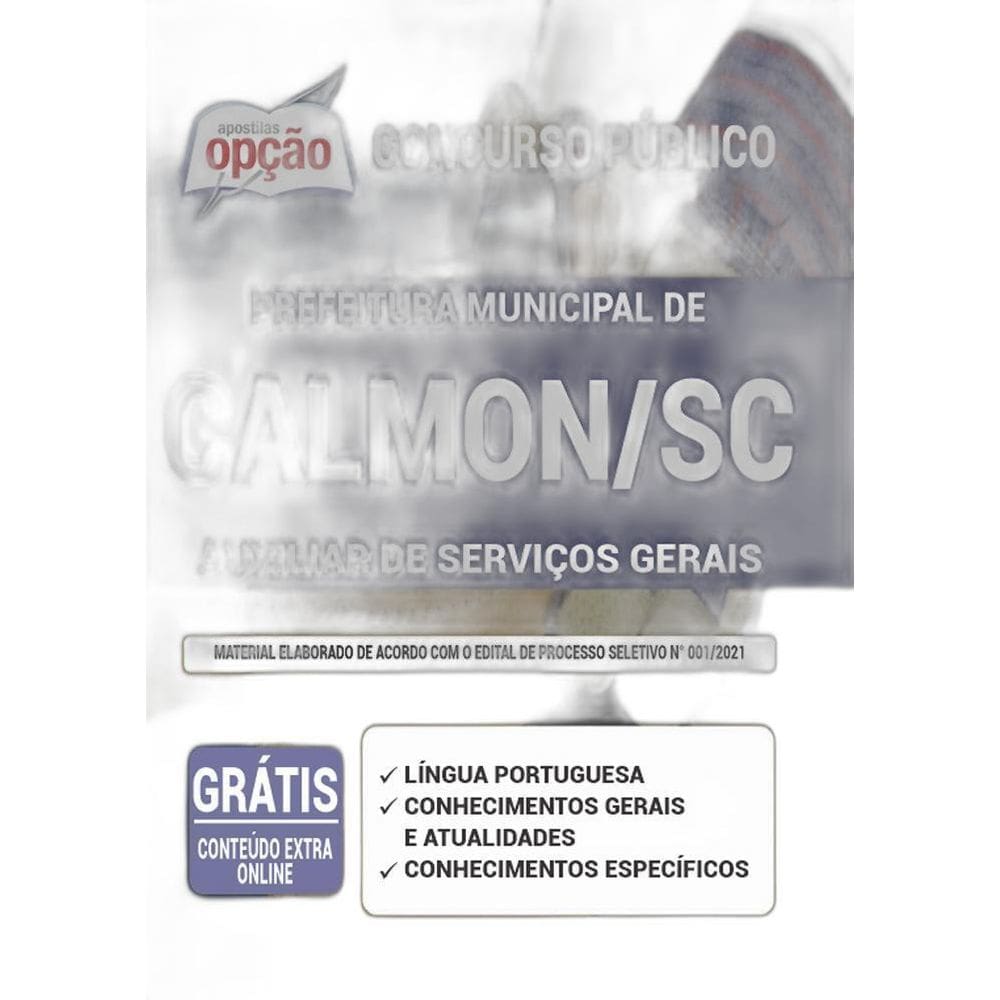 Apostila Prefeitura Calmon Sc - Auxiliar De Serviços Gerais
