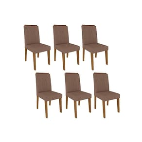 Cadeira Sala De Jantar Nicole Kit 6 Un Savana/suede Pluma - Cimol