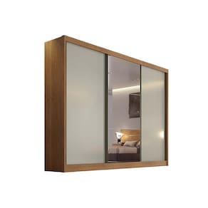 Guarda Roupa Solteiro 3 Portas (1 c/ Espelho) e 6 Gavetas Toulon/Sonetto Plus Cumaru/Fendi - Novo Horizonte