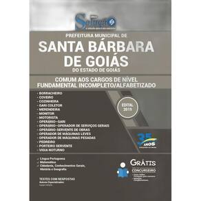 Apostila Santa Bárbara De Goiás Go - Motorista E Operário
