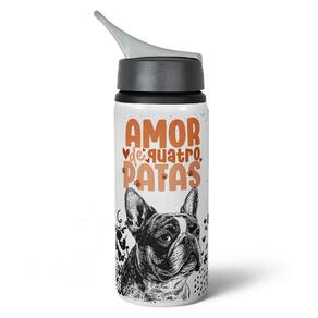 Garrafa Squeeze NK - Amor de Quatro Patas - Buldogue francês