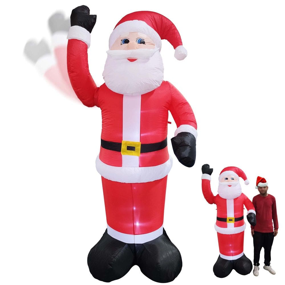 Papai Noel Inflável Elétrico Natal com Braço Mecanico Fim de Ano Gigante Led Luz Natalino Festas Decoração