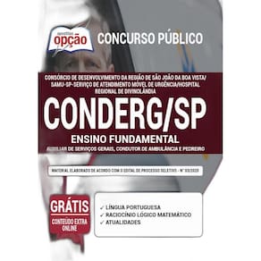 Apostila Conderg Sp Samu Sp - Auxiliar De Serviços Gerais