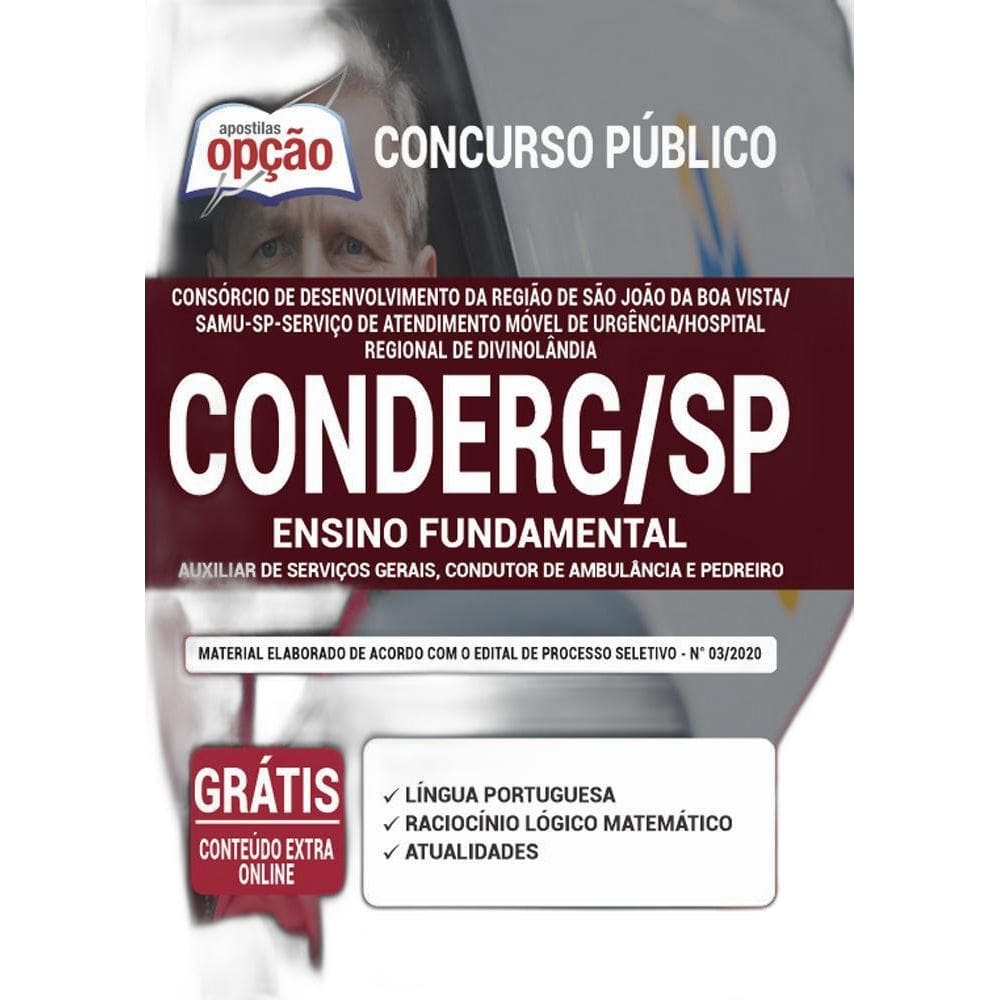 Apostila Conderg Sp Samu Sp - Auxiliar De Serviços Gerais