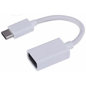 Cabo OTG branco tipo c type c pendrive usb fêmea