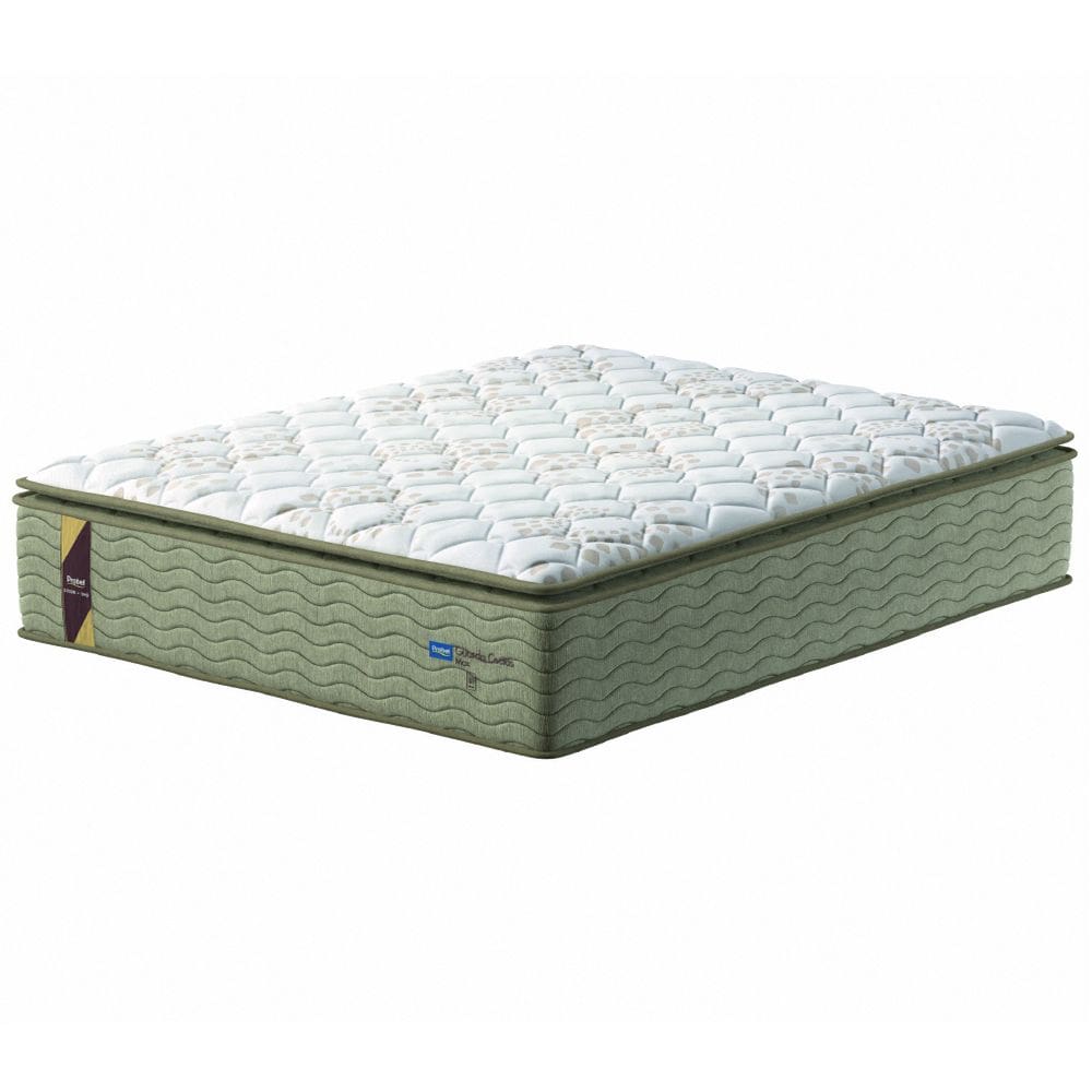 Colchão Casal King Molas Guarda Costas Max Com Pillow 193x203x40cm Bege/Branco Probel