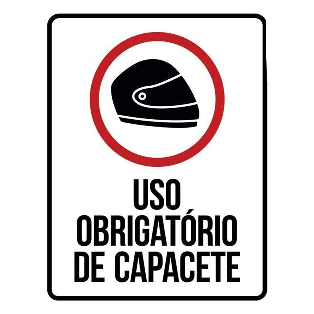 Kit 3 Placas Sinalização - Uso Obrigatório Capacete