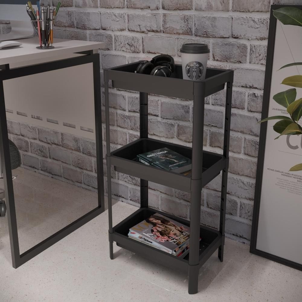 Estante Geo Multiuso Organizador Compacto 3 Prateleiras 76cm