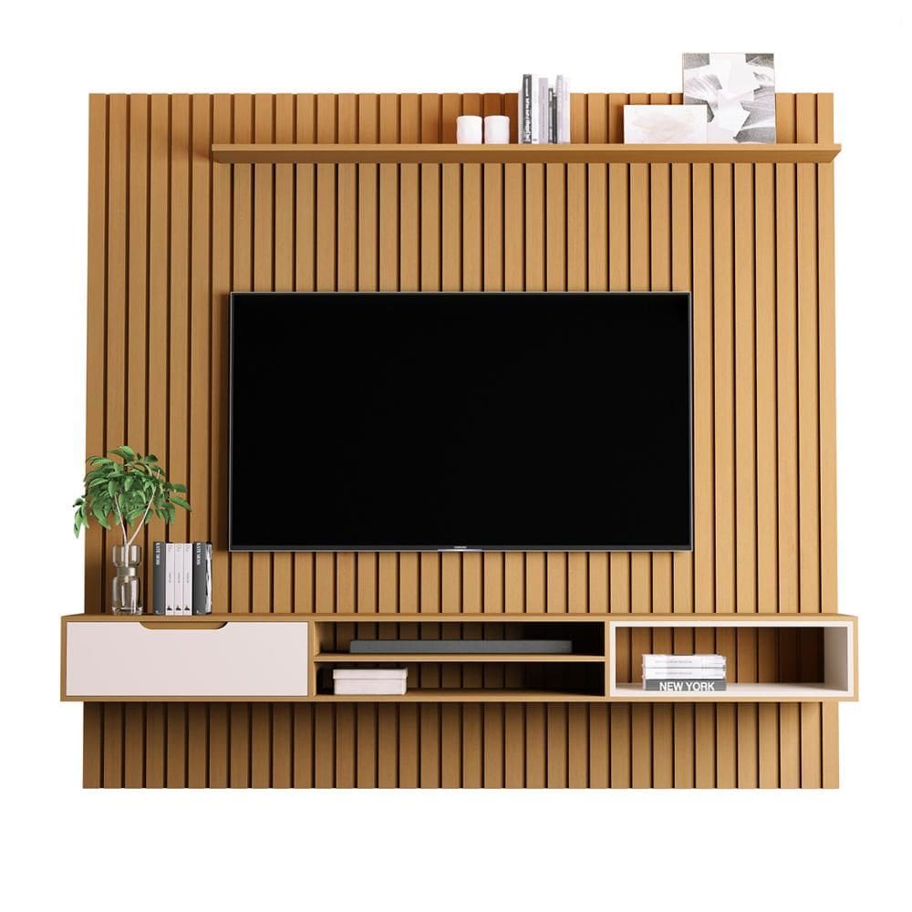 Home Painel Ripado Tucumã 2.3 com 1 Gaveta P/ TV até 75` Pol
