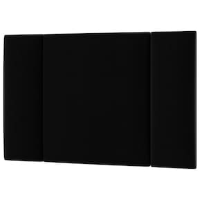 Cabeceira Estofada Cama Box Solteiro Com Led Moderna 90 Cm veludo Preto