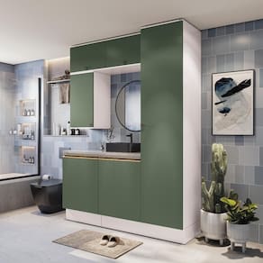 Conjunto Para Banheiro Kappesberg Celeste 6 Peças Branco/verde 170cm
