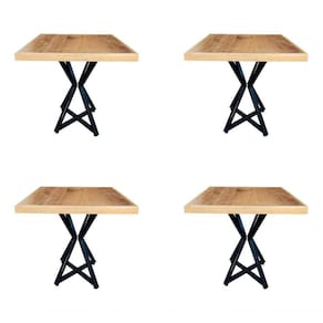 Kit 4 Mesas Bistrô Baixa Madeira Maciça Quadrada 70cm