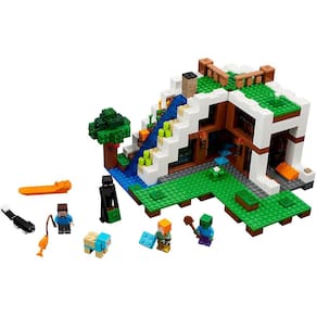 Brinquedo LEGO Minecraft The Waterfall Base 21134 com minifiguras