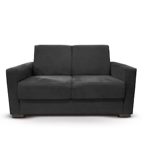Sofá Estofado 2 Lugares Sala Estar Recepção Bruna Suede preto