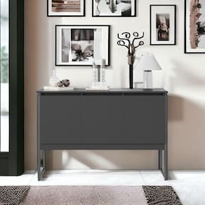 Aparador Buffet Para Sala Industrial Oslo Preto Onix
