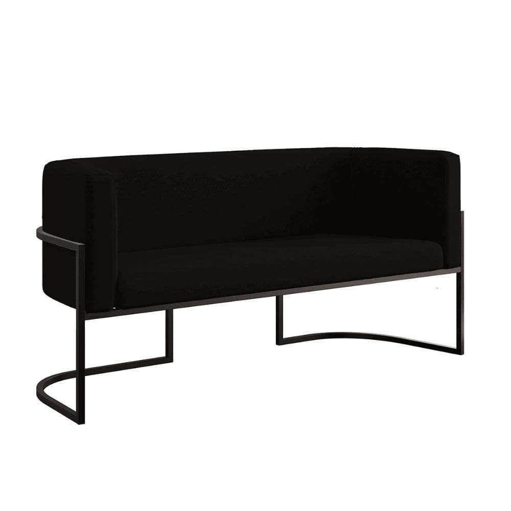 Sofá 2 Lugares Para Recepção Com Base Reforçada Balaqui Preto