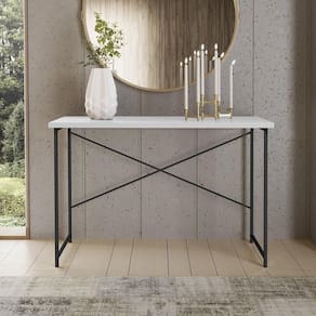 Aparador Steel 90 Cm Estilo Industrial Com Pés Em Aço Preto/branco