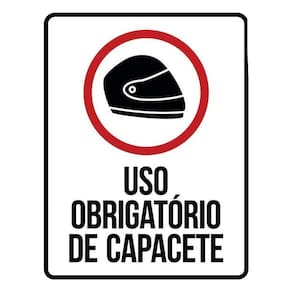 Kit 3 Placas Sinalização - Uso Obrigatório Capacete