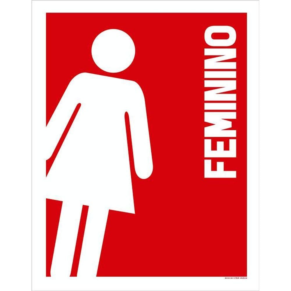 Placa Banheiro Feminino - Sinalização Toilet Italico 36X46