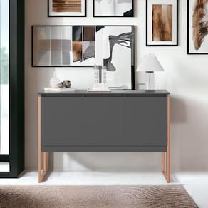 Aparador Buffet Com 3 Portas Bari Preto Cobre