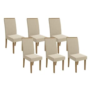 Cadeira Sala de Jantar 2CAD142FR Kit 6 Un Freijó/Linho Bege A019 - Kappesberg