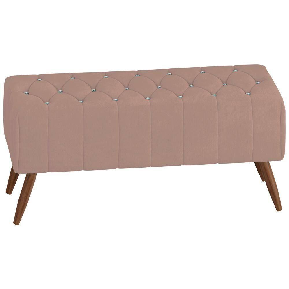 Puff Puf Para Sala 100 Cm Pes Madeira Trit Veludo Sl 949 Peer Sl 949