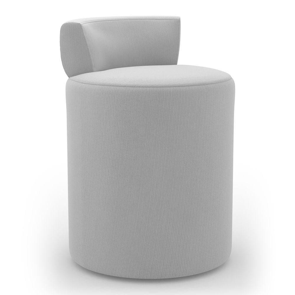 Puff Decorativo Orgânico Living Aegon Minimalista Veludo Cinza Claro - Desk Design