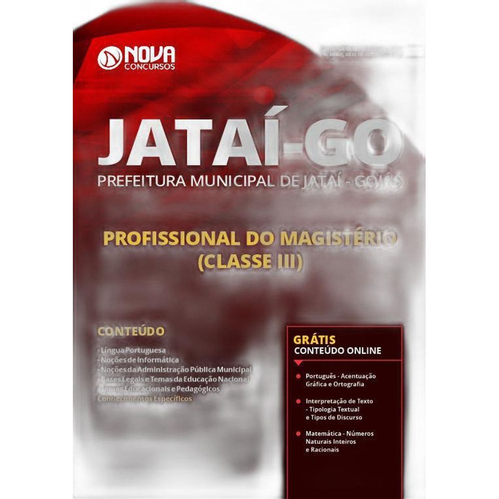 Apostila Jataí Go - Profissional Magistério Classe Iii