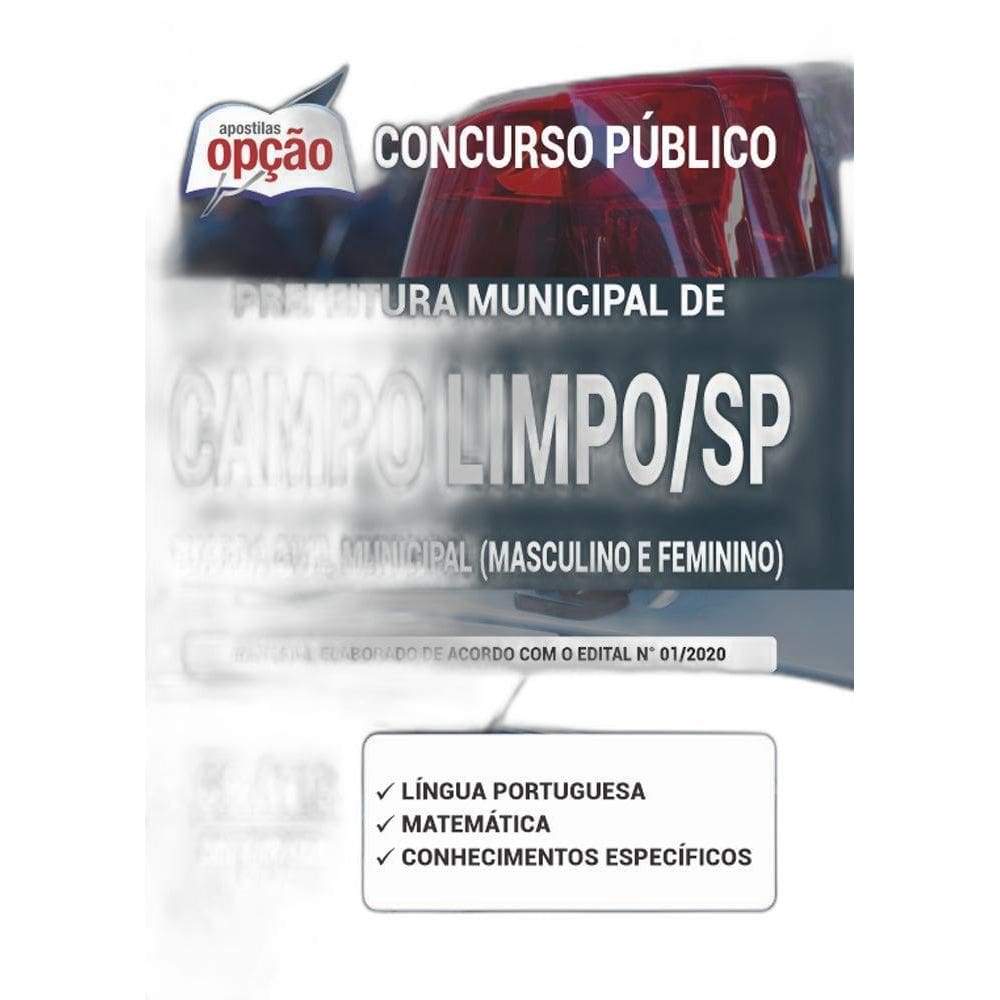 Apostila Campo Limpo Paulista Sp - Guarda Civil Municipal