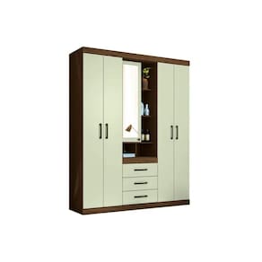 Guarda Roupa Casal 5 Portas e 3 Gavetas Havana Star 5.3 Jatobá/Areia - Santos Andirá