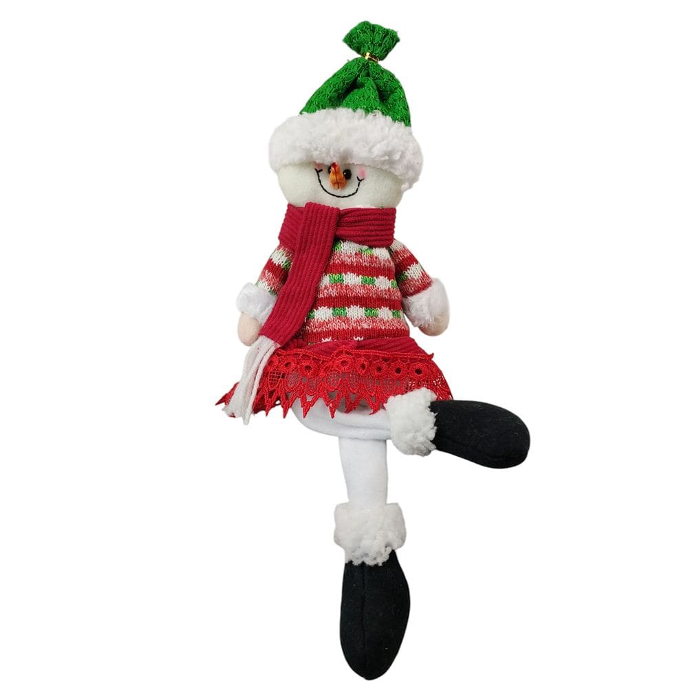 Boneco de Neve Sentado Natal Natalino Decoraçao Festa Evento Fim de Ano Enfeite Arvore de Natal Mesa Estante Janela Casa Trabalho Confraternizaçao