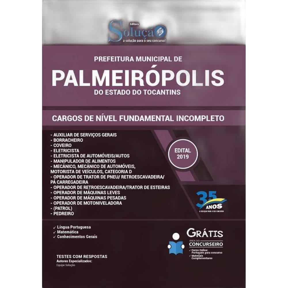 Apostila Palmeirópolis To - Nível Fundamental Incompleto