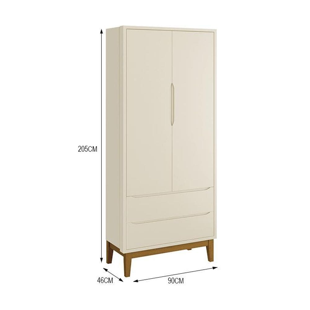 Guarda Roupa Infantil 2 Portas Classic com Pés Amadeirado - Reller Móveis