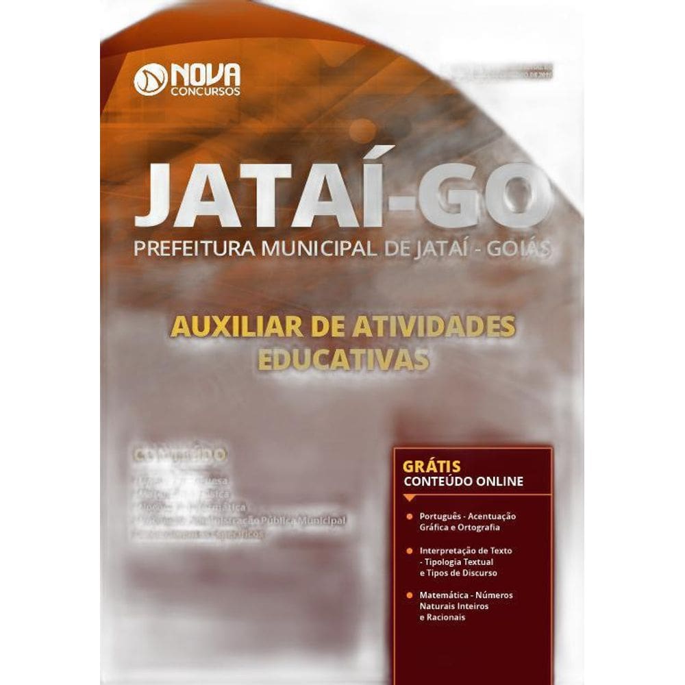 Apostila Jataí GO - Auxiliar De Atividades Educativas