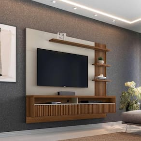 Painel para TV até 65 Polegadas Araruna Freijó e Off White