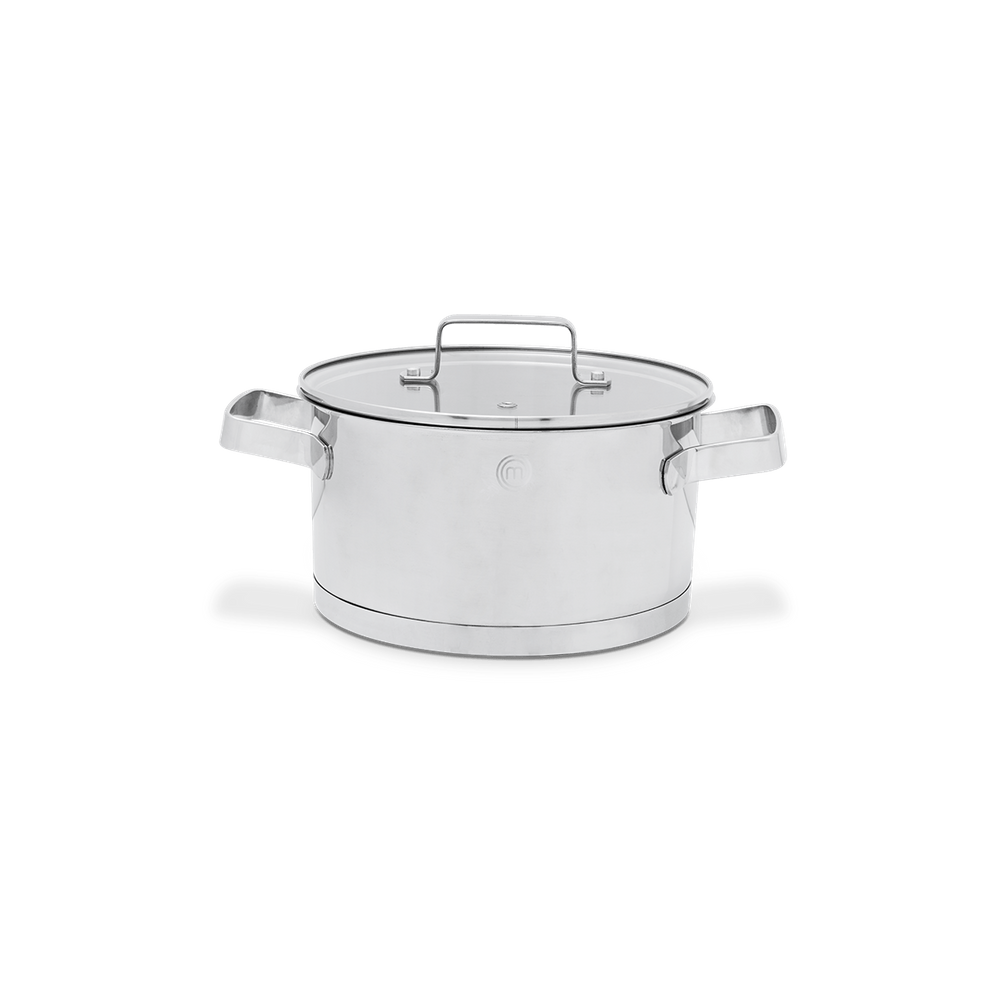 Caçarola Brinox MasterChef Aço Inox Fundo Triplo e Tampa de Vidro 3,2 L