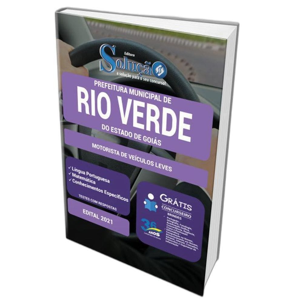 Apostila Prefeitura Rio Verde Go - Motorista Veículos Leves