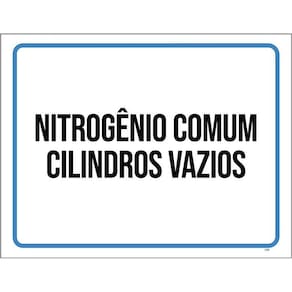 Placa Sinalização - Nitrogênio Comum Cilindros Vazios 36X46