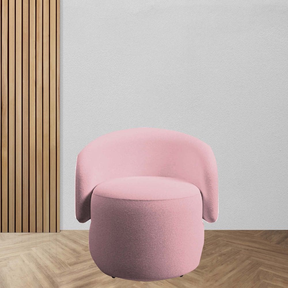 Poltrona Decorativa Anny Suede Rosa