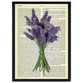 Quadro Decorativo Lavanda 24X18Cm - Madeira Preta