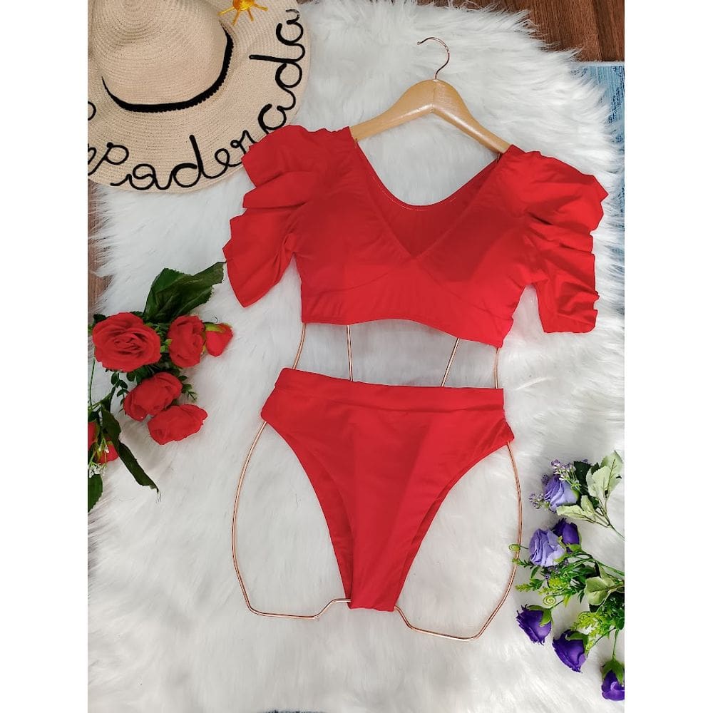 Biquíni ciganinha com calcinha cintura alta