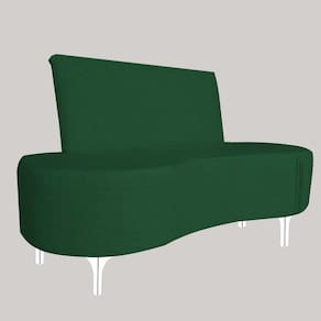 Sofá 2 Lugares Feijão Organico Pes Metal Cromados 140cm Verde