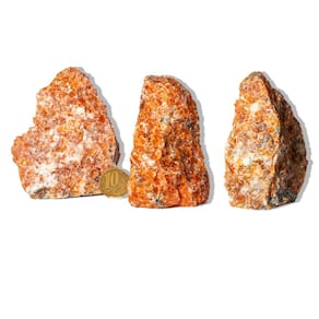 03 Calcita Laranja Pedra Pé Serrado Natural 200 a 300g TipoB
