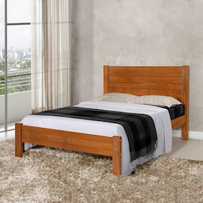 Cama Casal Madeira Vintage Lara - Castanho