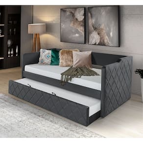 Sofá Cama Madeira Vintage Dubai Revestimento Veludo Cinza Pavia Atraente Móveis